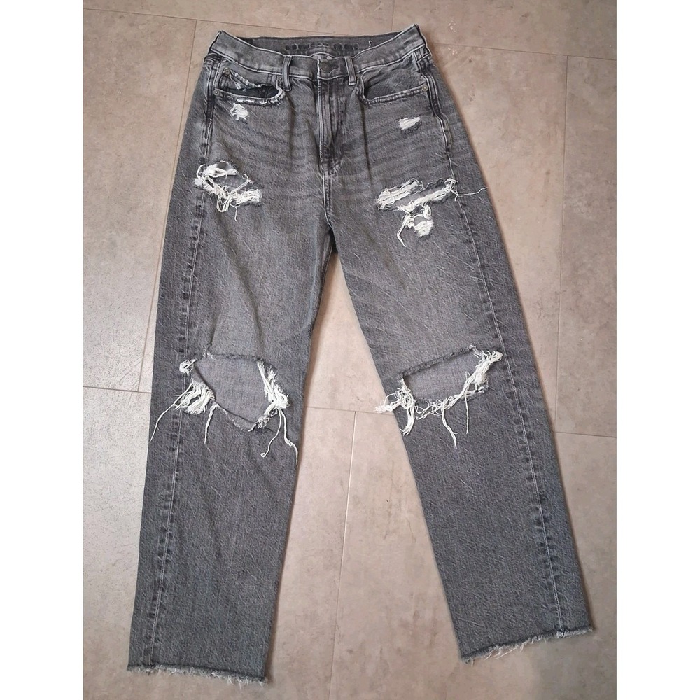 American Eagle Straight Leg Womens Size 6 Short Distressed - Picture 3 of 11